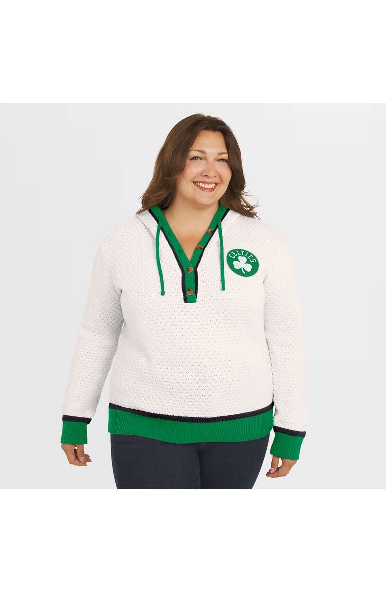 WEAR by Erin Andrews Women's WEAR by Erin Andrews Cream Boston Celtics Plus Size Hoodie Sweater, Alternate, color, Cream