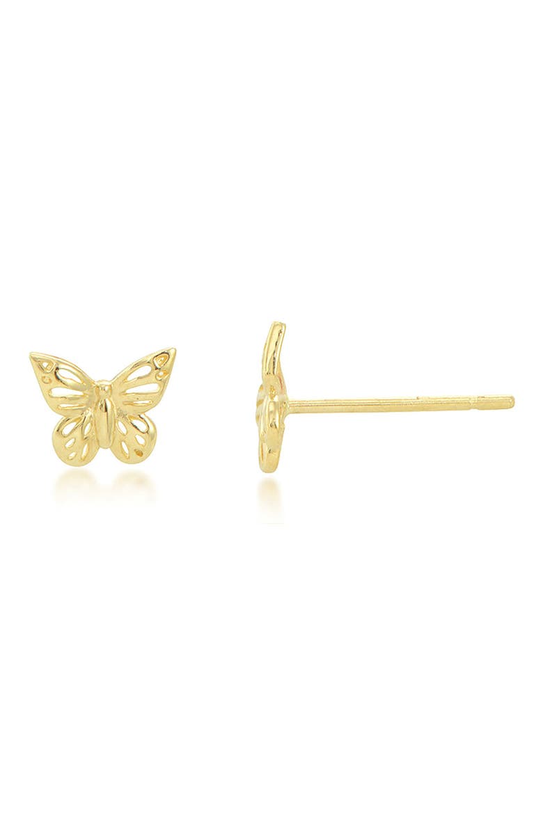 14K Yellow Gold Butterfly Stud Earrings, Main, color, GOLD