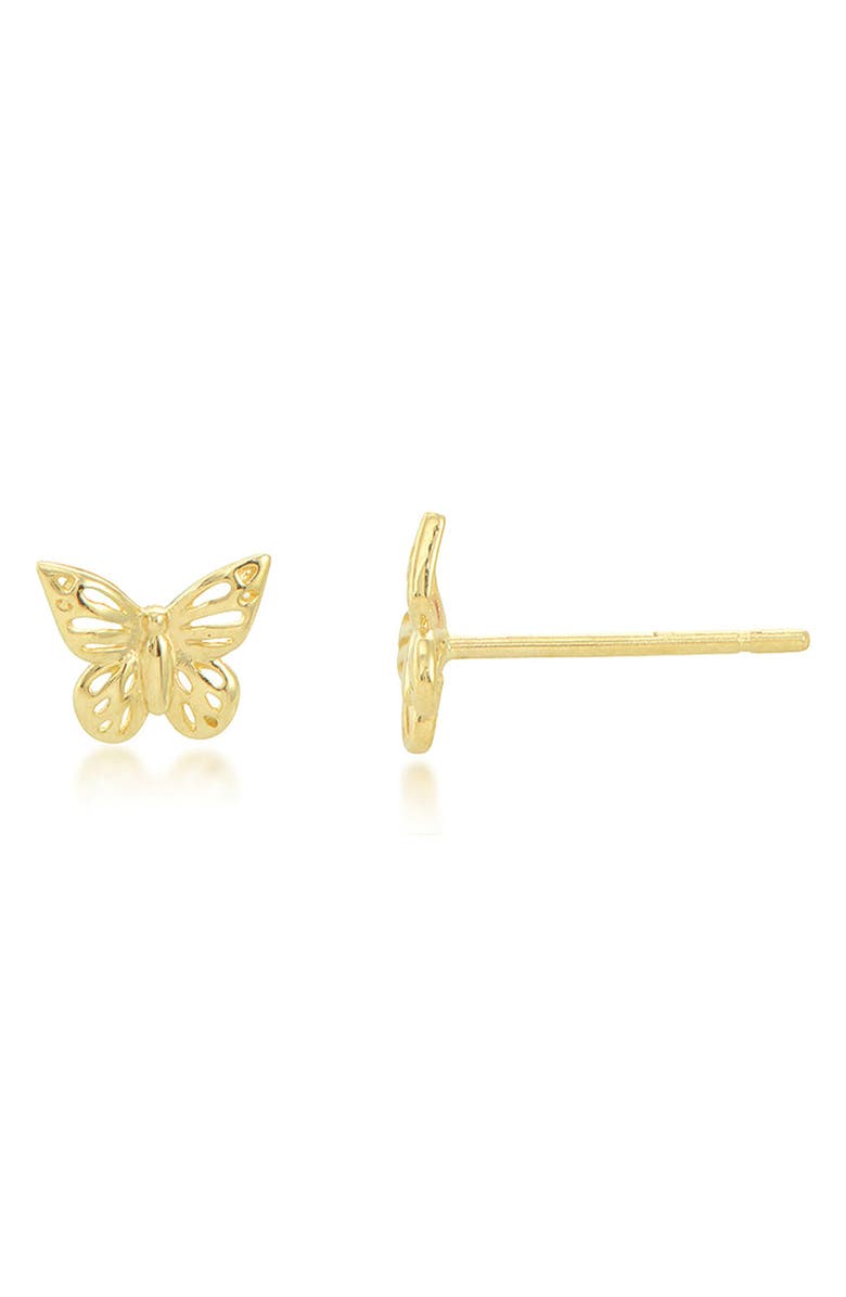 CANDELA JEWELRY 14K Yellow Gold Butterfly Stud Earrings, Main, color,