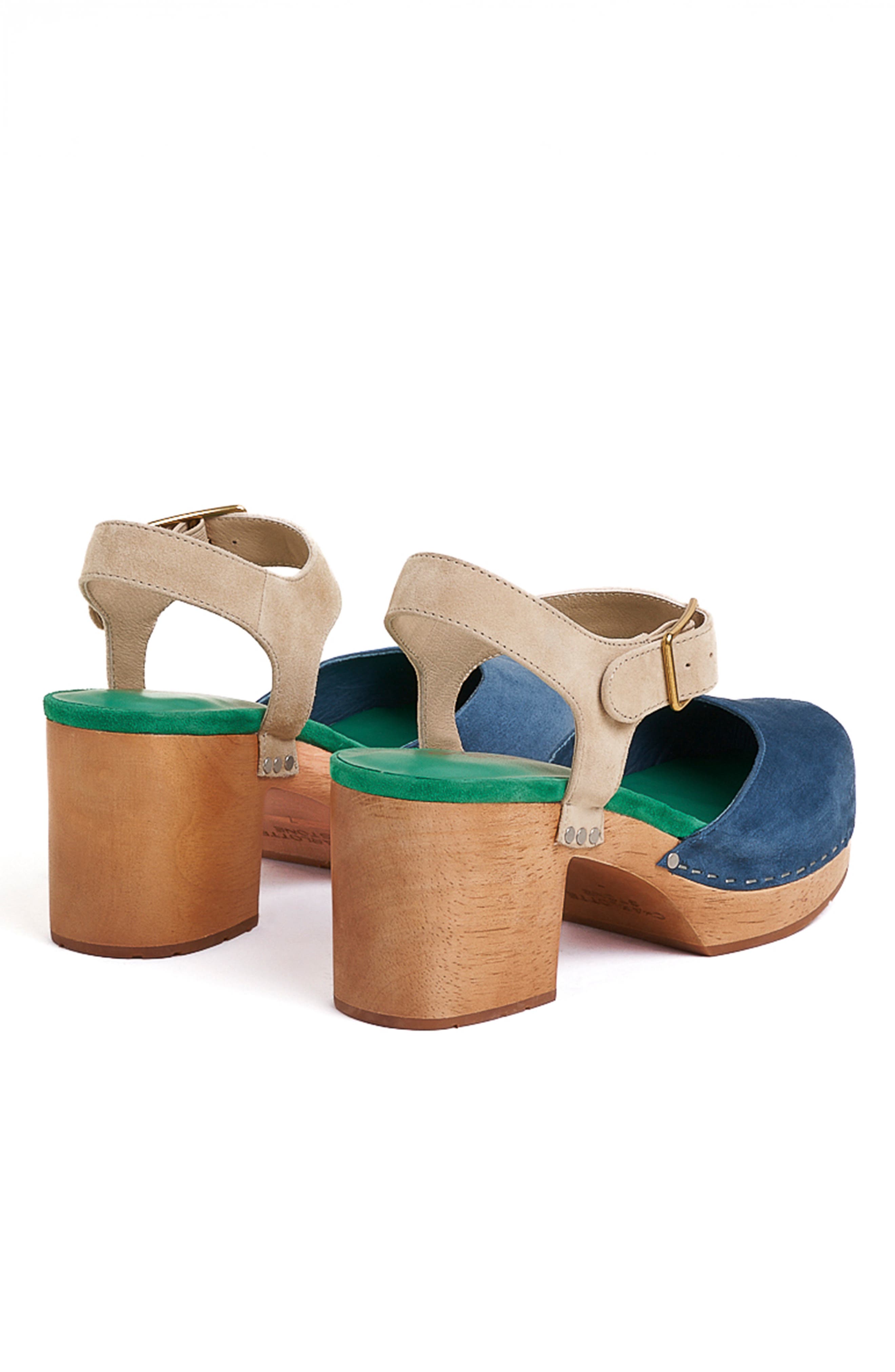 Charlotte Stone Maud Multicolor Ankle Strap Platform Clog, Alternate, color, Navy