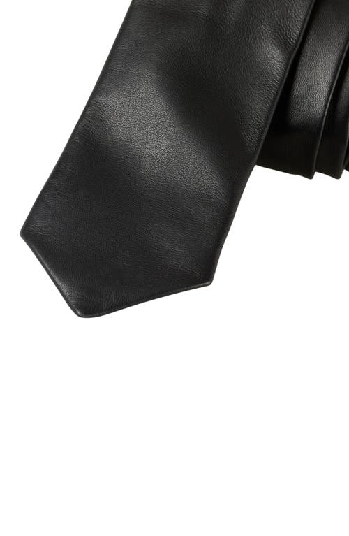 Sandro Oversize Leather Tie In Black