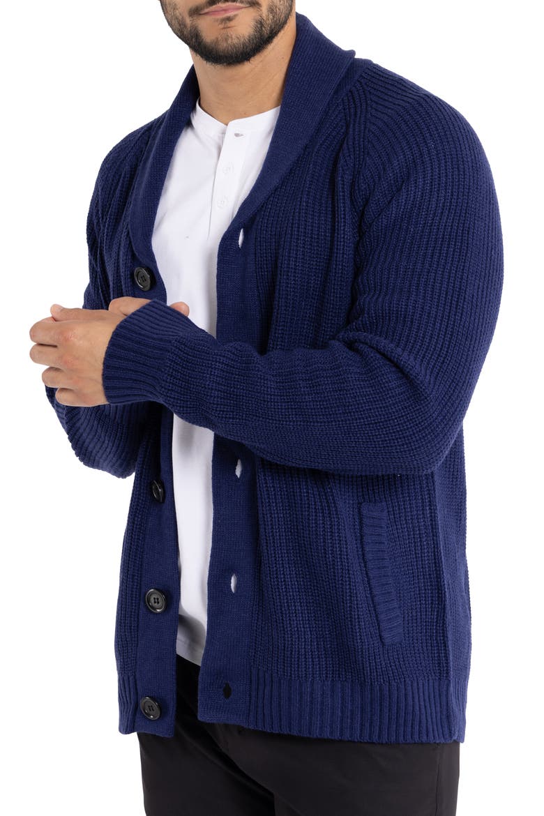 Shawl Collar Cardigan, Alternate, color, BLUE
