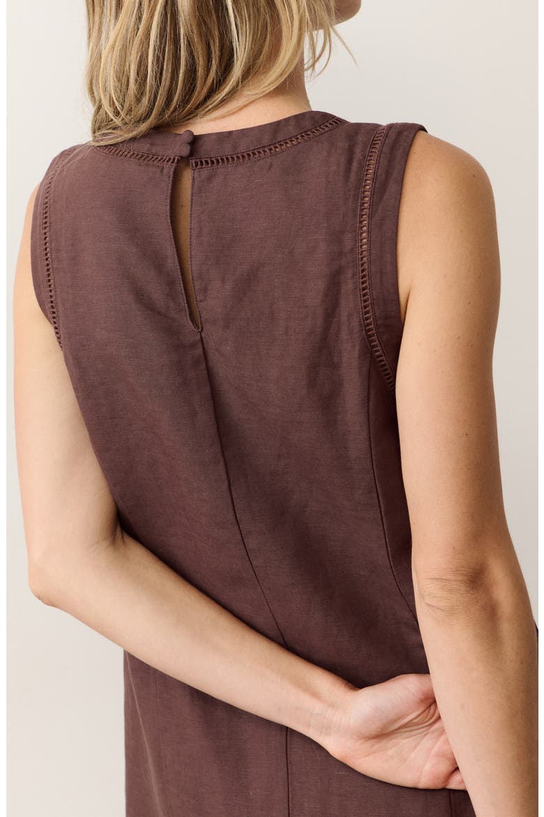 Cora Linen Blend Minidress, Alternate, color, CHOCOLATE