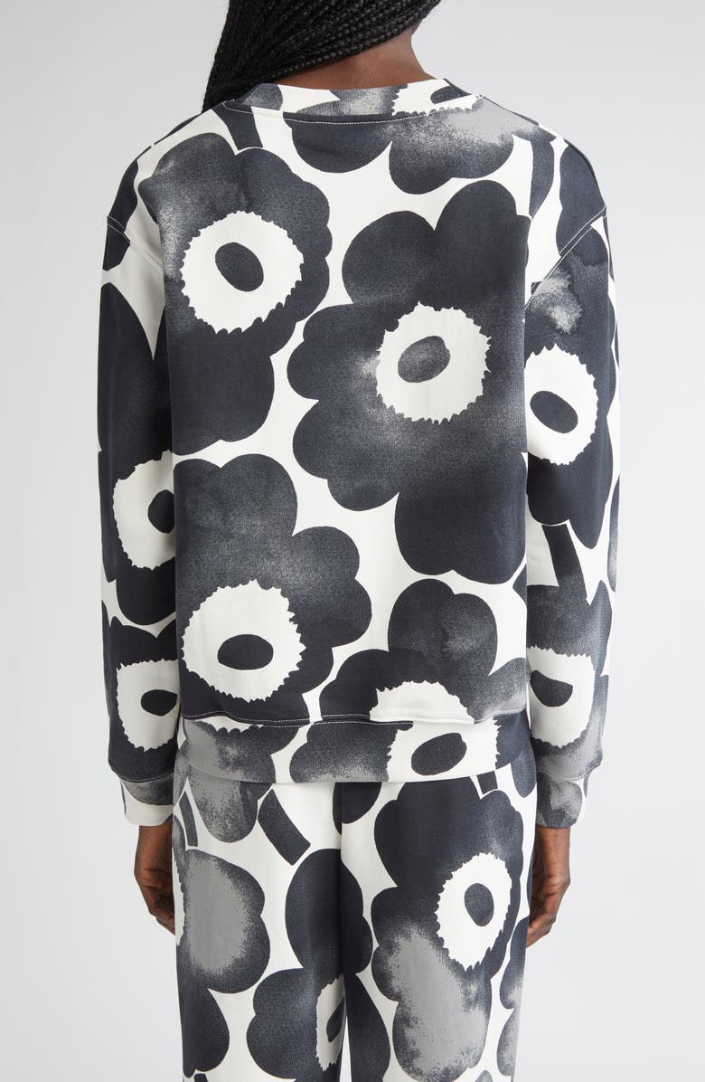 Marimekko Unikko Floral French Terry Sweatshirt, Alternate, color, Off White