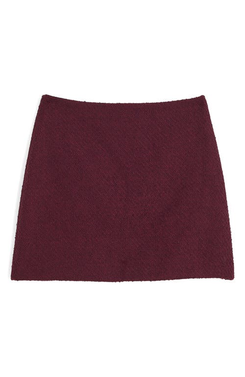 Madewell Tweed Miniskirt In Burgundy