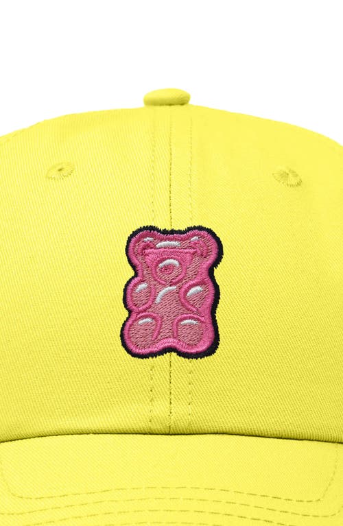 Dalix Pink Gummy Embroidered Casual Cap In Yellow
