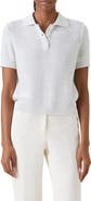 Akris Sequin Linen & Cotton Blend Polo Sweater