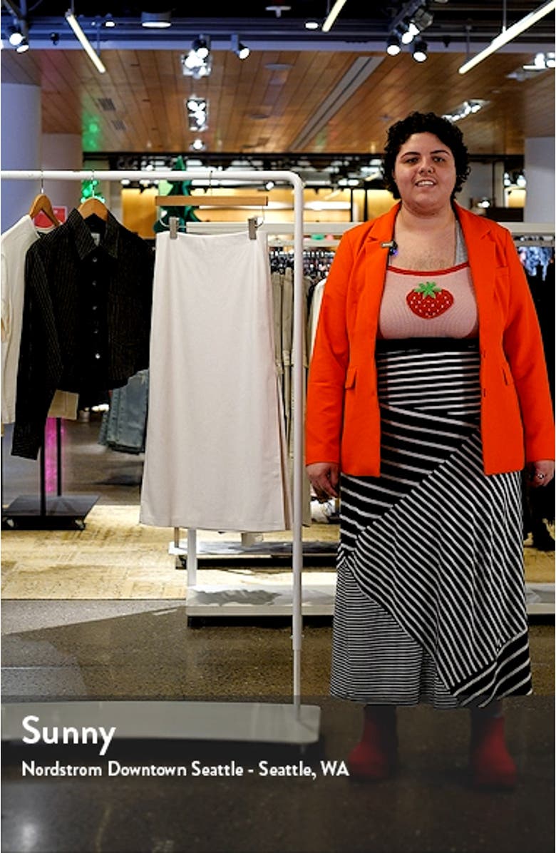 Maeve Back Slit Faux Leather Midi Skirt, sales video thumbnail