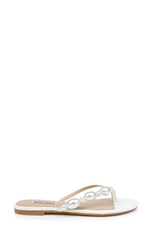 Badgley Mischka Collection Dyana Flip Flop In White Leather