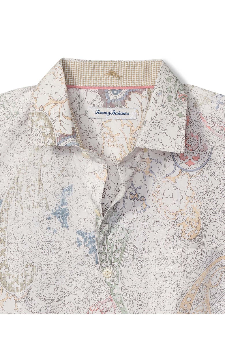 Tommy Bahama Saldana Paisley Cotton & Silk Button-Up Shirt, Alternate, color, Cloud Cream