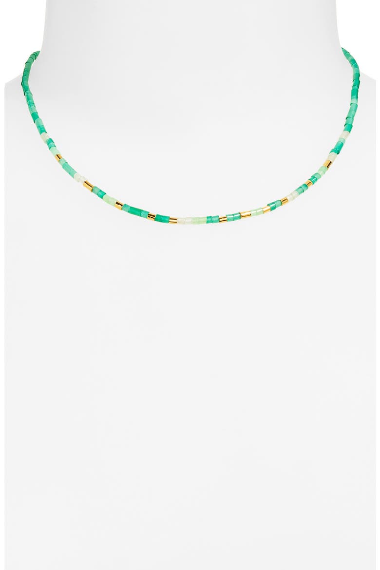 Delphi Beaded Necklace, Alternate, color, 18K GOLD VERMEIL / GREEN ONYX