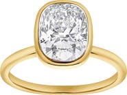 LuvMyJewelry Novae 3CT Cushion Cut Bezel Lab Diamond Engagement Ring 14K Gold