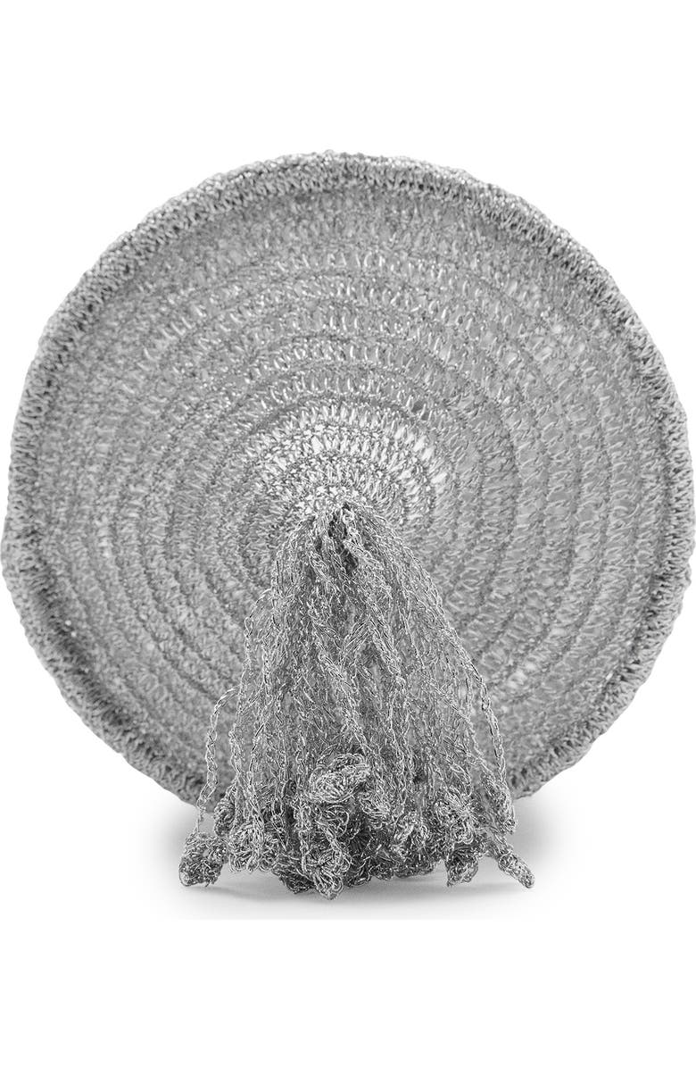 MANGO x Supriya Lele Metallic Sack Clutch, Alternate, color, Silver