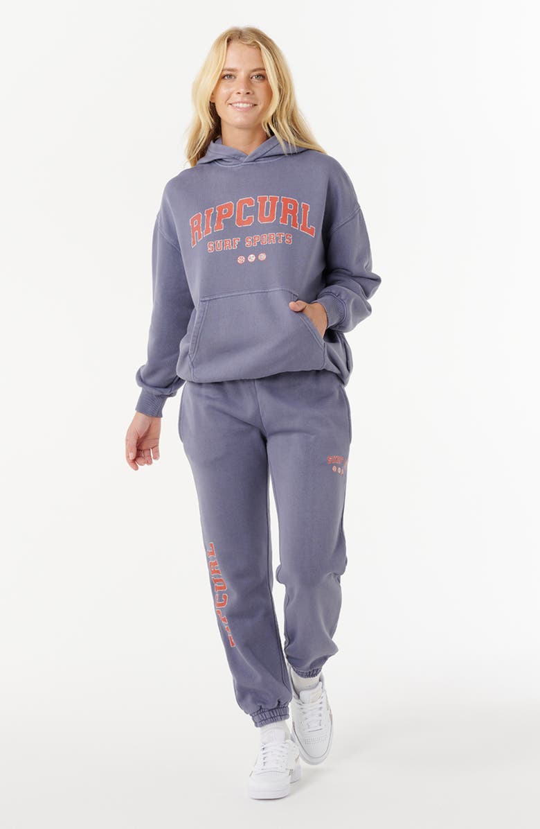 Rip Curl Varsity Sports Cotton Hoodie, Alternate, color, Blue Grey