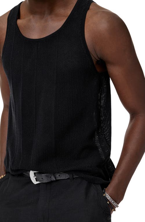 John Varvatos Broome Slim Fit Linen Tank In Black