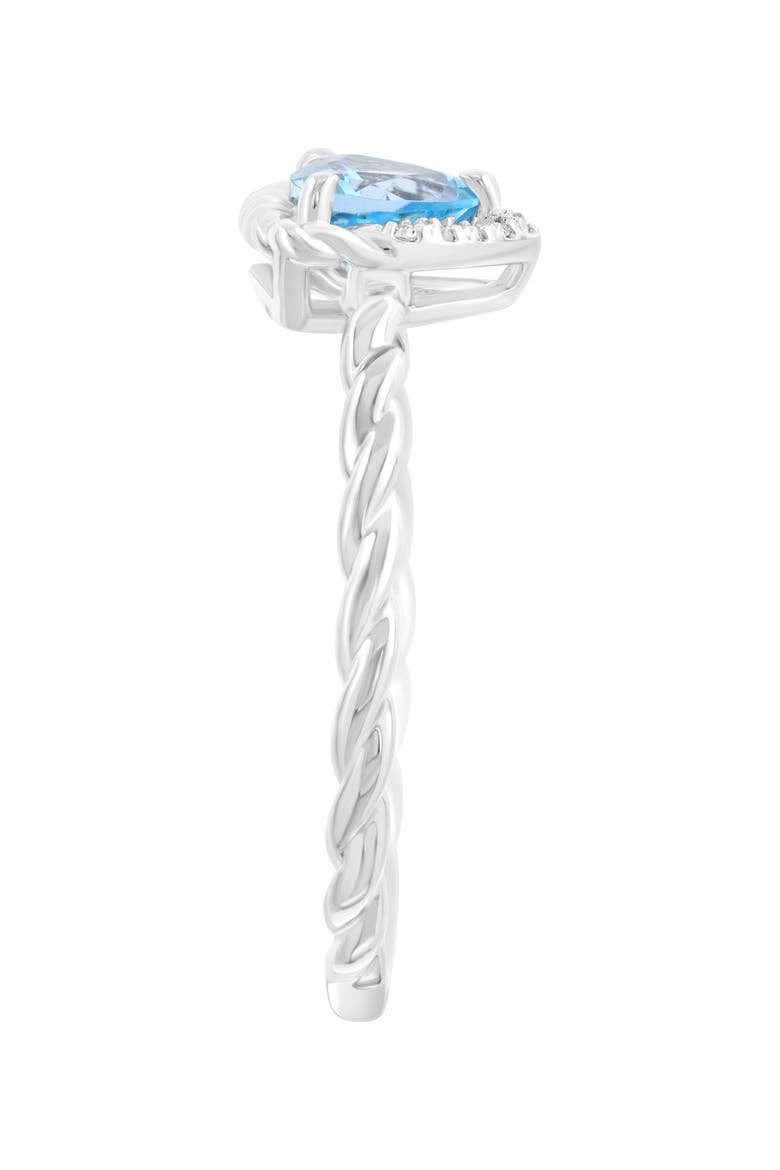 Sterling Silver Trillion Cut Blue Topaz & Diamond Ring, Alternate, color, BLUE