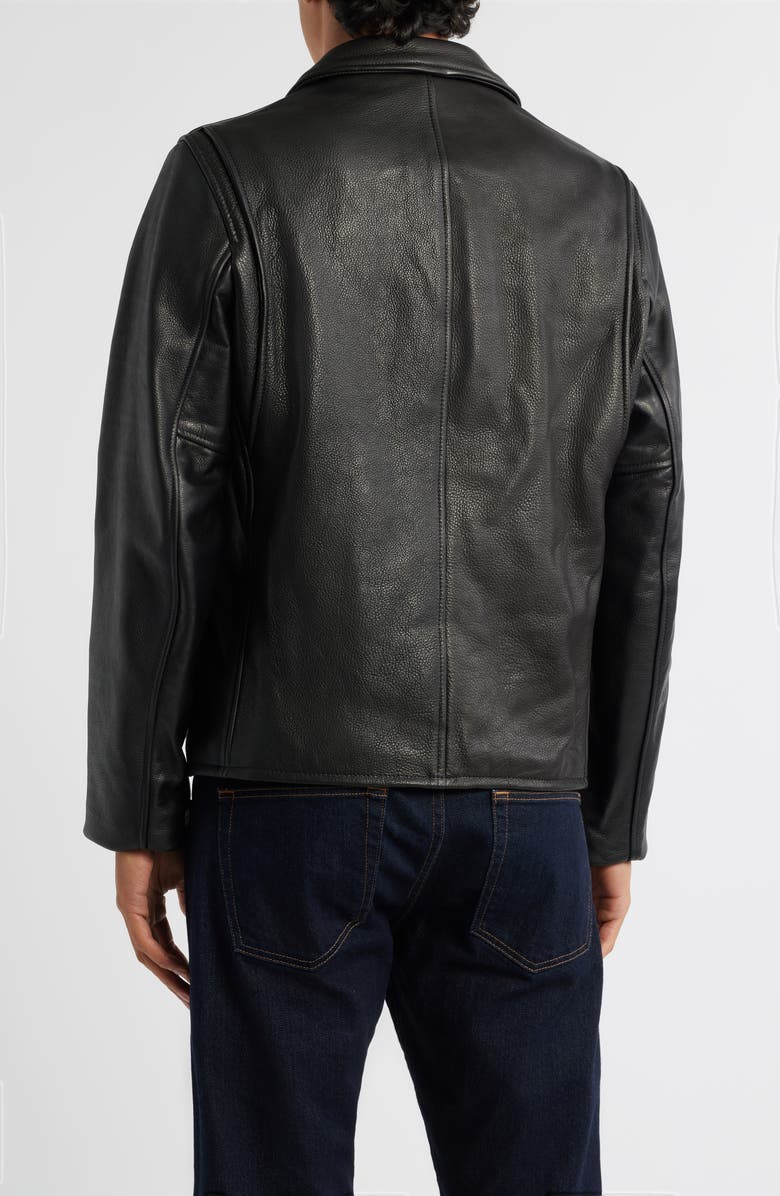 Schott NYC Pebbled Leather Jacket, Alternate, color, Black
