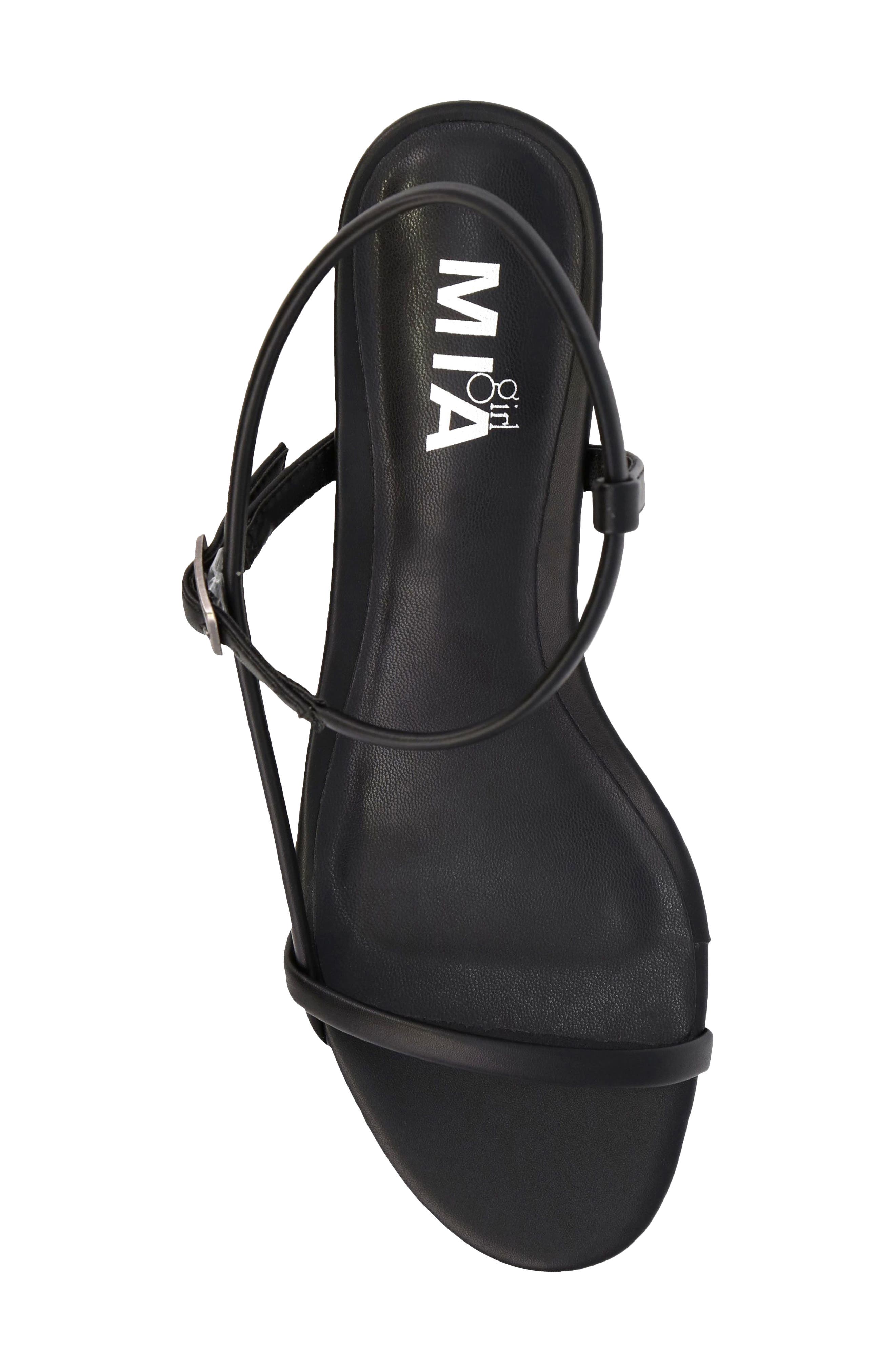 MIA Meleani Ankle Strap Kitten Heel Sandal, Alternate, color, Black