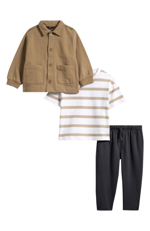 Kids' Jersey Jacket, Stripe T-Shirt & Jogger Set (Baby, Toddler & Little Kid)