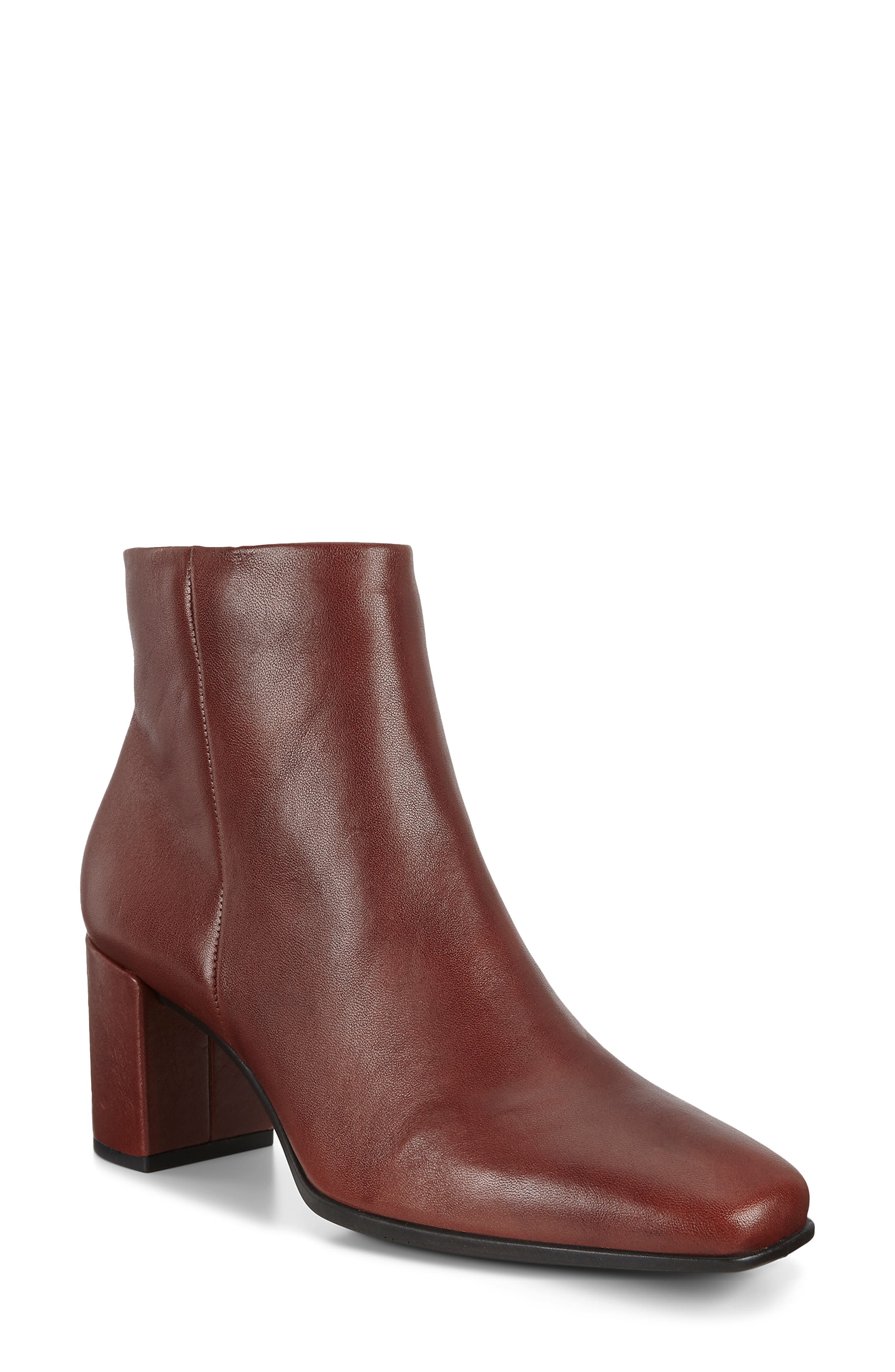 Shape 60 Square Toe Bootie, Main, color, COGNAC LEATHER