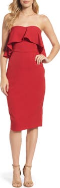 Chelsea28 Ruffle Strapless Stretch Crepe Sheath Dress