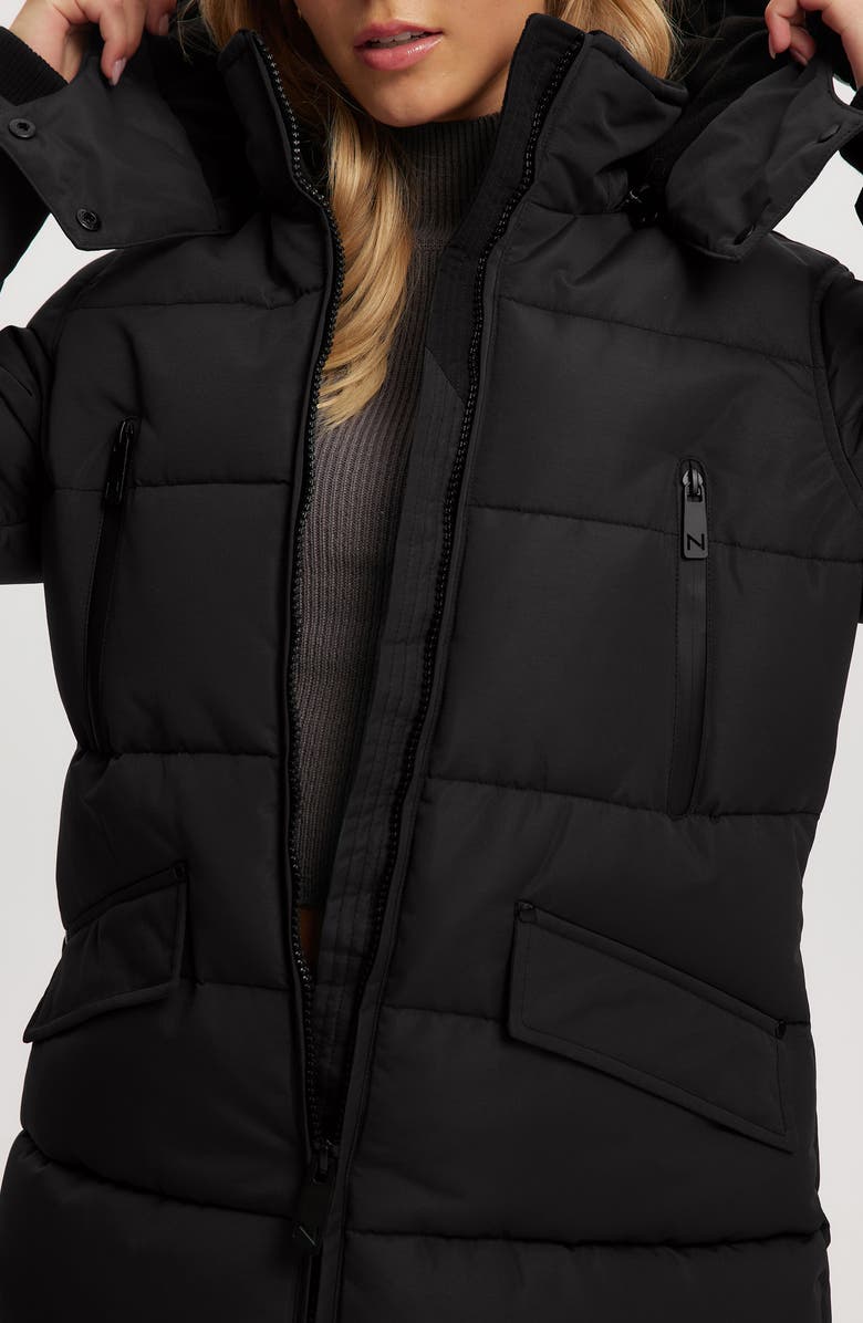 Noize Addie Water Resistant Quilted Hooded Parka, Alternate, color, Black