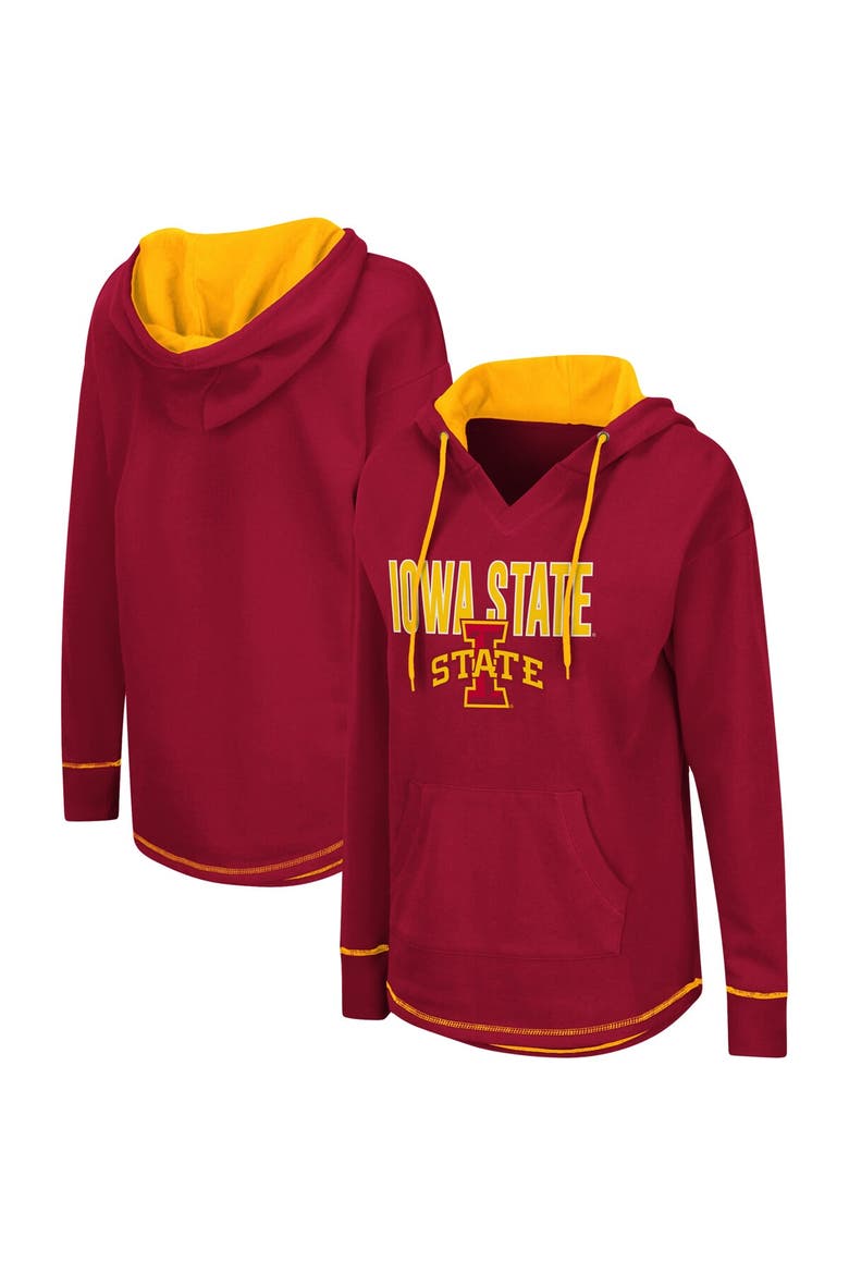 Women's Colosseum Cardinal Iowa State Cyclones Tunic Pullover Hoodie, Alternate, color, Cardinal