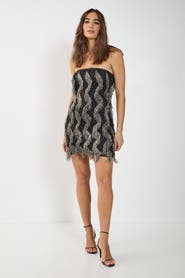 NASTY GAL Tassel Embellished Bandeau Mini Dress