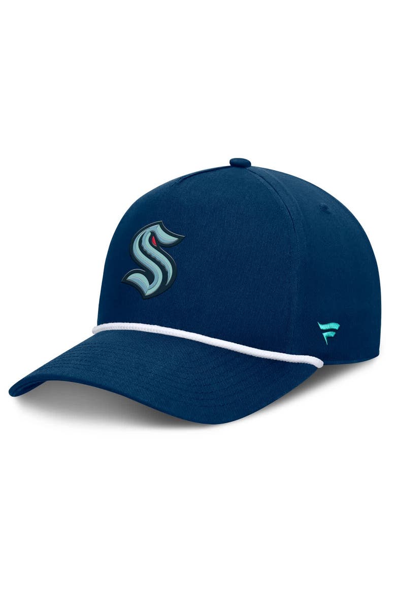 Men's Fanatics Deep Sea Blue Seattle Kraken Authentic Pro Rink Roper A-Frame Adjustable Hat, Main, color, Navy