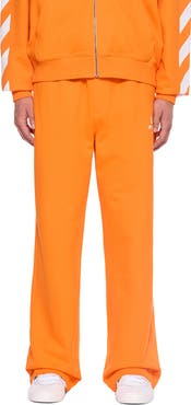 L/AB OFF-WHITE Diagonal Stripe Logo Cotton French Terry Sweatpants