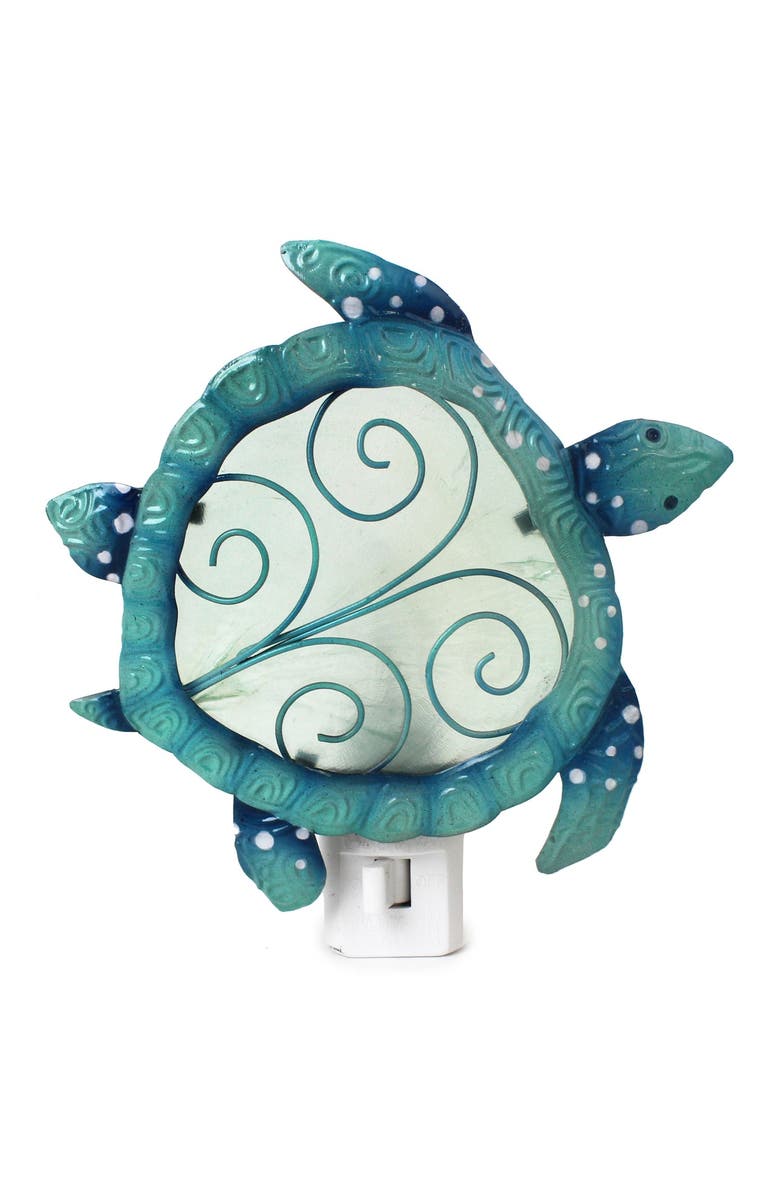 Beachcombers Capiz Metal Turtle Night Light, Main, color,