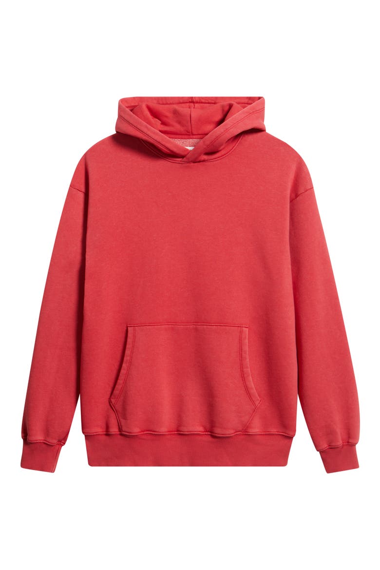 Washed Fleece Hoodie, Alternate, color, RED BEAUTY