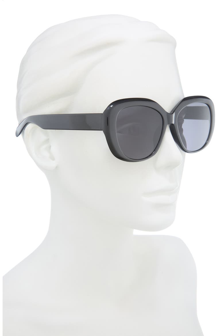 Oversize Round Sunglasses, Alternate, color, BLACK