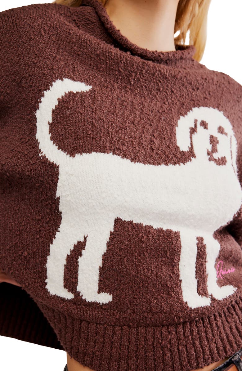 Free People Story Book Cotton Blend Sweater, Alternate, color, Chocolate Combo