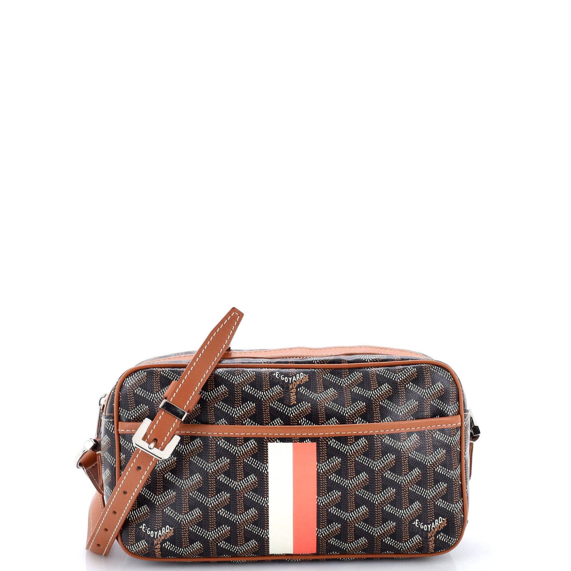 Cap Vert Bag Printed Coated Canvas, Main, color, Brown