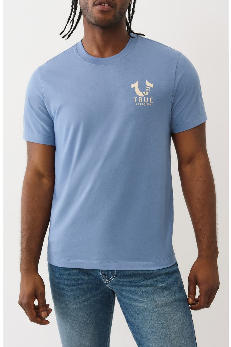 Mixed Logo Graphic T-Shirt, Main, color, CORONET BLUE