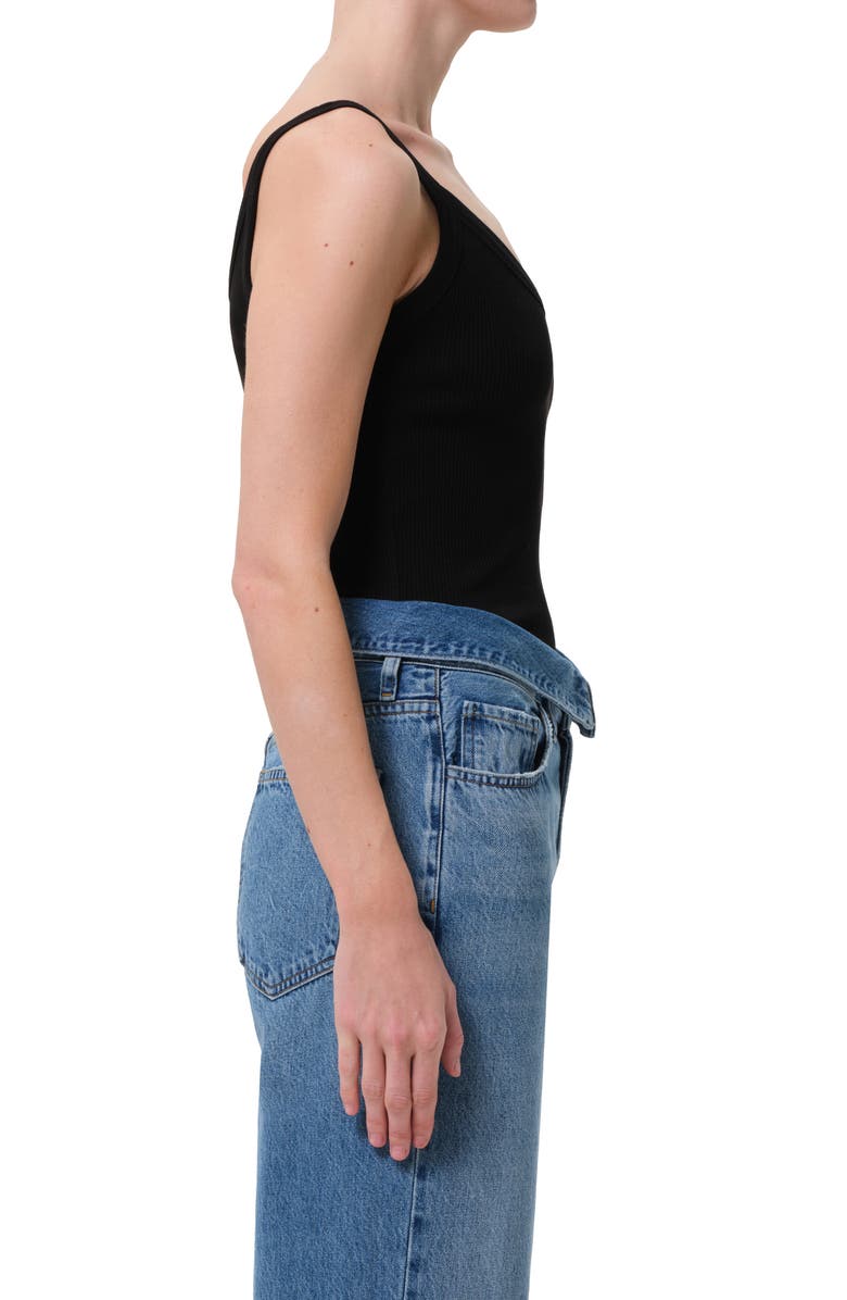 AGOLDE Jordan V-Neck Tank, Alternate, color, Black