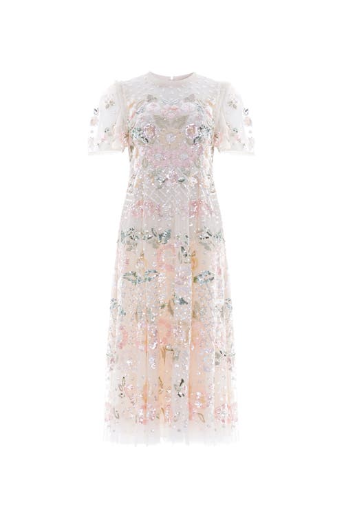 Needle & Thread Rosalie Short Sleeve Ballerina Dress In Multi