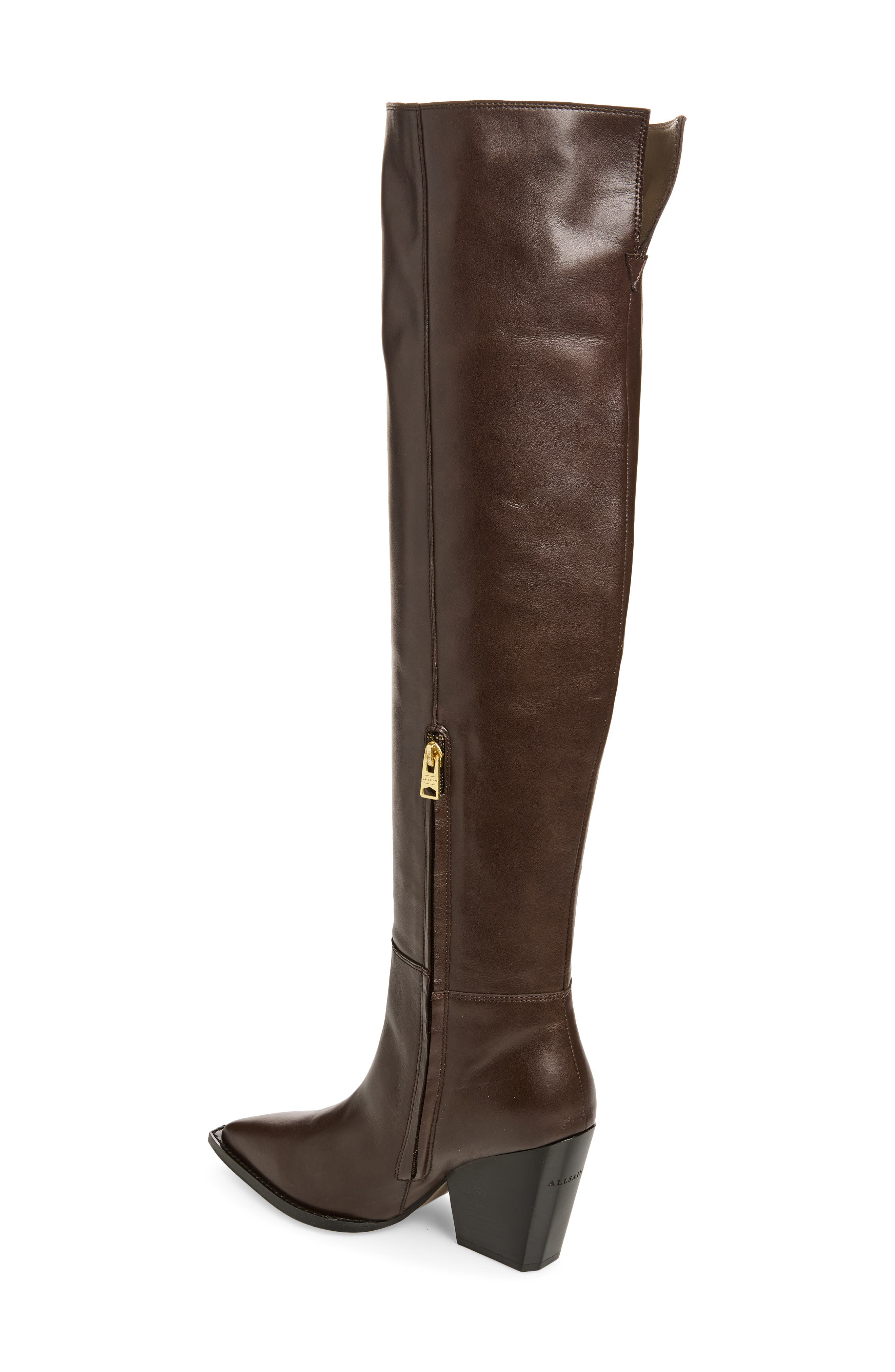 AllSaints Reina Over the Knee Boot, Alternate, color, Brown