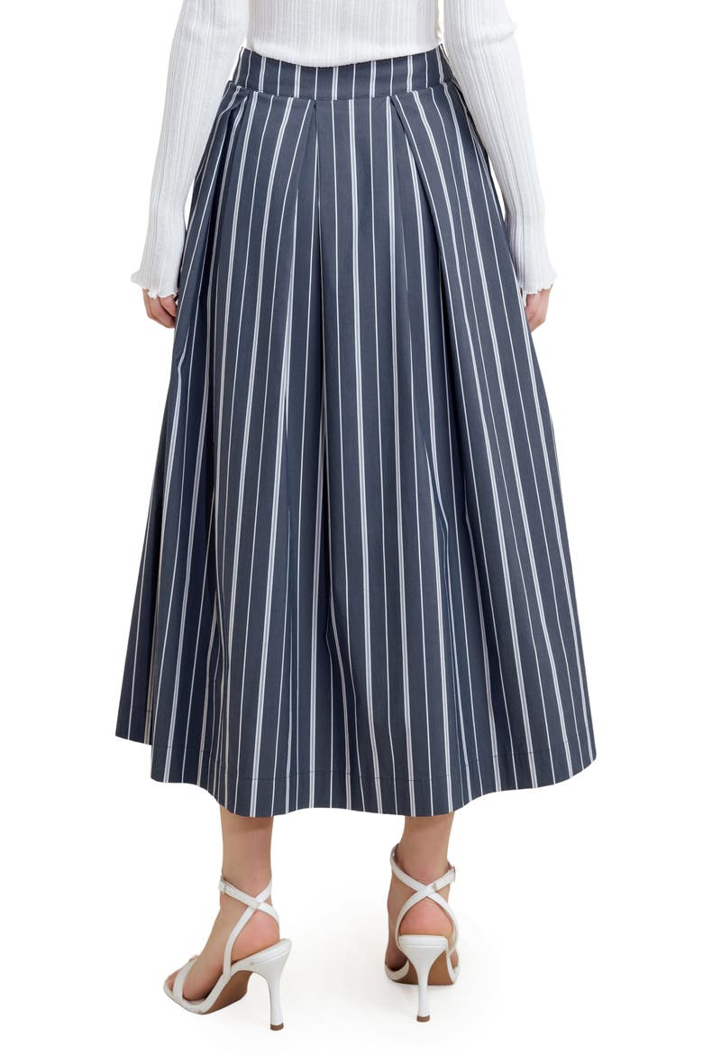 Striped Midi Skirt, Alternate, color, CHARCOAL