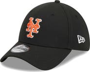 New Era Men's New Era Black New York Mets Logo 39THIRTY Flex Hat