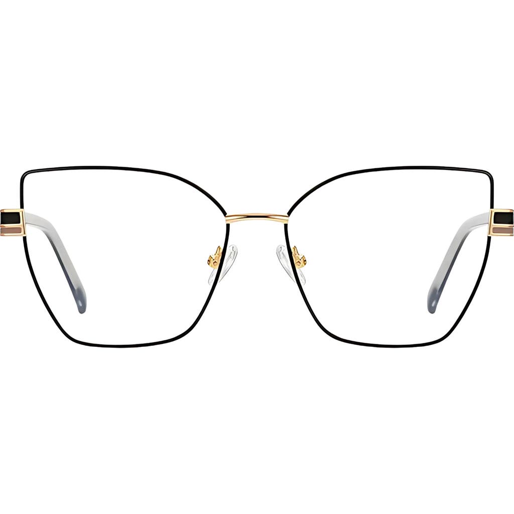 Fifth & Ninth Chai 56mm Cat Eye Blue Light Blocking Glasses In Metallic