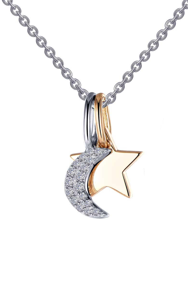 Lafonn Star & Moon Pendant Necklace, Main, color, 