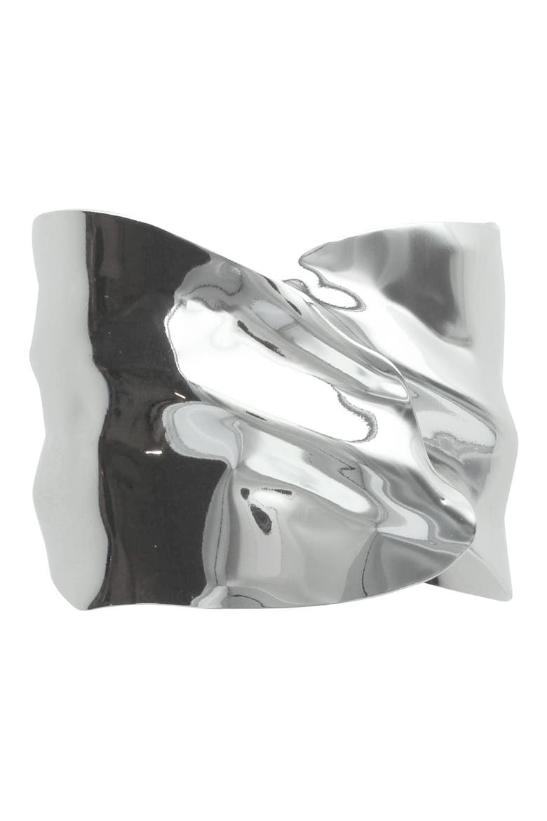 Abstract Cuff Bracelet, Main, color, SILVER