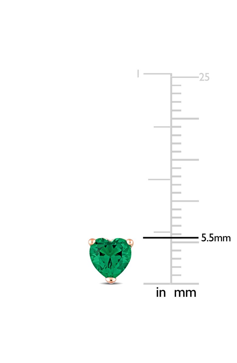 Julianna B. Color Zirconia Heart Stud Earrings Plated, Alternate, color, Green Cz
