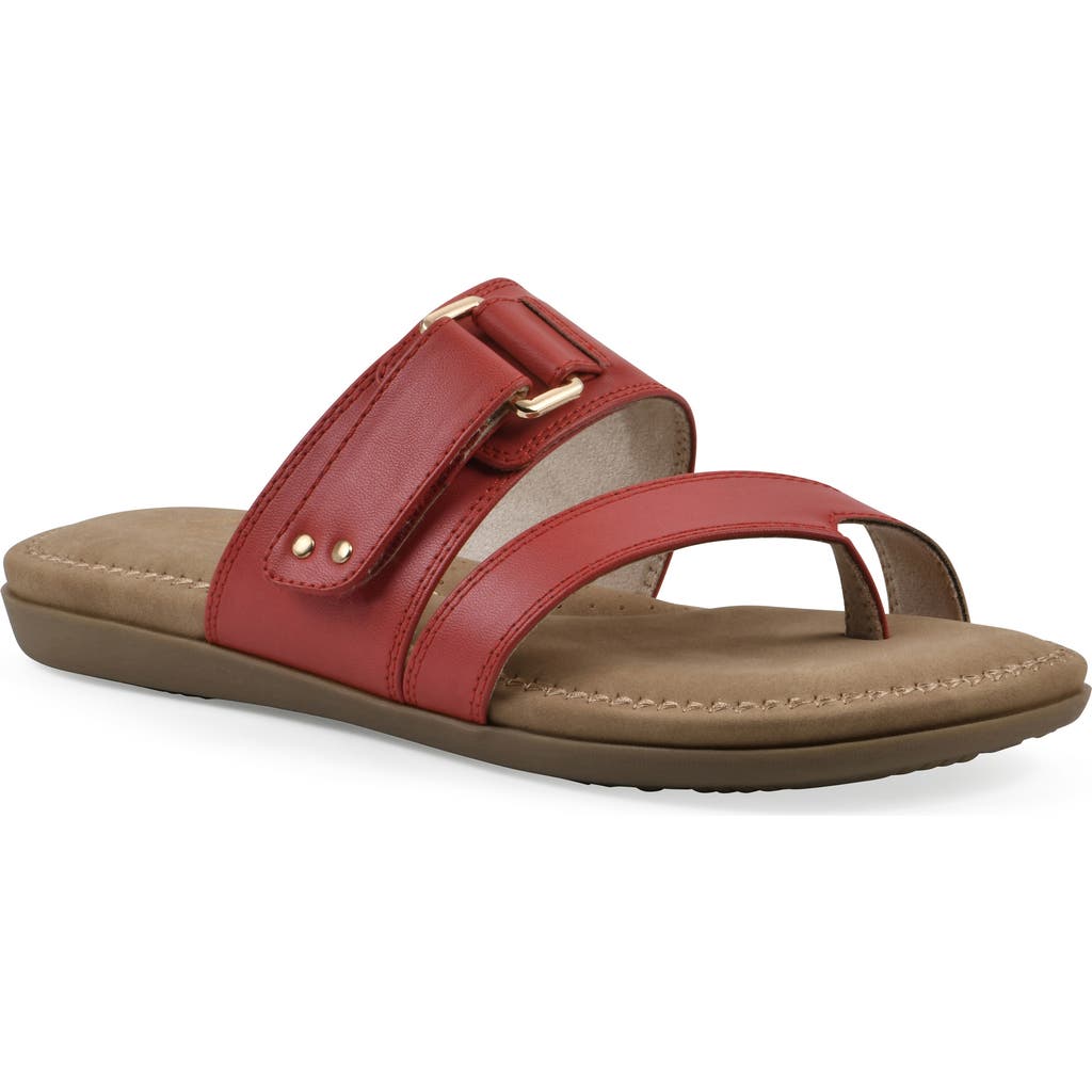 Cliffs By White Mountain Fancify Toe Loop Sandal In Red Burnished Smooth