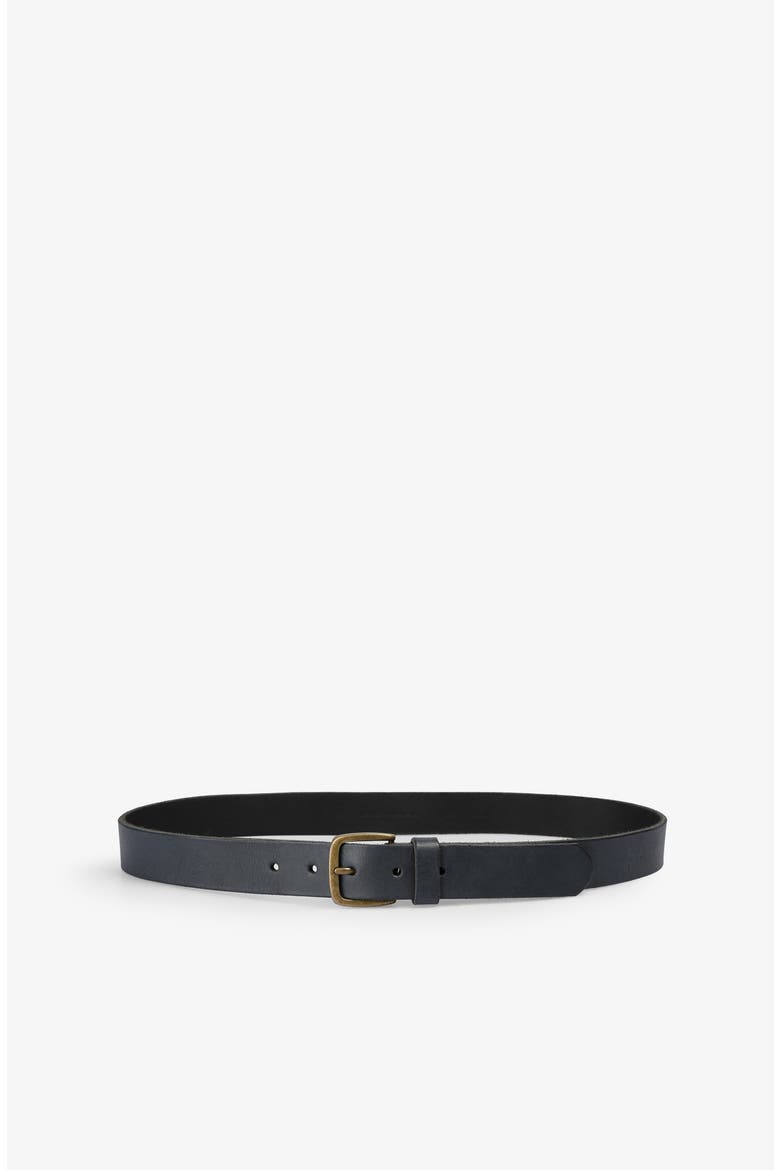 Skull Leather Belt, Alternate, color, Navy