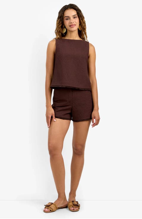 Port Sleeveless Structured Woven Tank Top
