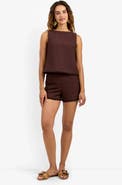 Trina Turk Port Sleeveless Structured Woven Tank Top