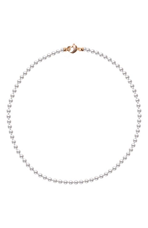 Akoya Pearl 14k Rose Gold Heart Clasp Necklace